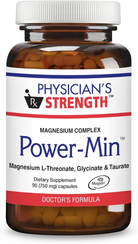 Potenza-Min del fisico - 90 capsule - Supporto del corpo totale - Complesso di magnesio con L-Threonate di magnesio, glicinate & Taurate - Altamente assorbibile - 30 Serve