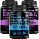 MEDCHOICE Dormire Melatonina (180ct) e cervello Nootropic (60ct) Supplemento Bundle - Benessere Duo per il sonno, cervello, messa a fuoco, & Mood Support - Vegan, Non-OGM, Senza glutine