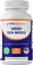 Vitamatic Irish Sea Moss – 120 capsule vegetariane fatte con la radice di Bladderwrack & Burdock - Seamoss Supplement per tiroide, energia e supporto immunitario