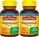Naturgemachtes Magnesiumoxid 250 mg, Nahrungsergänzungsmittel für Muskel, Herz, Knochen und Nerve Health Support, 100 Tabletten, 100 Tage Versorgung (Pack von 2)