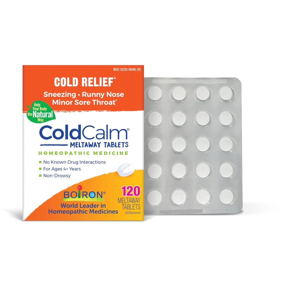 Boiron ColdCalm Tablets für Relief von Common Cold Symptoms wie Niesen, Runny Nose, Sore Throat und Nasal Congestion - Non-Drowsy - 120 Count