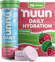Vitamine Nuun Compresse elettrolitiche con vitamina D, C, E, A, & B6, Acido Folico, Magnesio & 4 Altri elettroliti essenziali, Gluten Free & Vegan, Melone di fragole, 8 Pack (96 Servings Total)