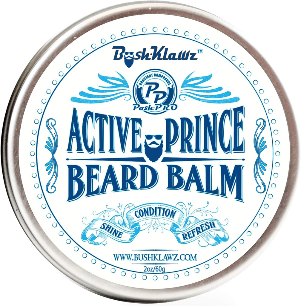 BushKlawz Bart Balm Leave-in Conditioner, 2 oz - Active Prince Scent - Beste Conditioner für Herren Bart und Geschenk