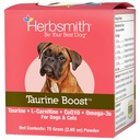 Herbsmith Taurine Boost - Cardiac e il supporto cardiaco per cani e gatti - Supplemento taurino per la salute del cuore del cane e del gatto - con CoQ10, Taurina e L-Carnitina per cani - 75g