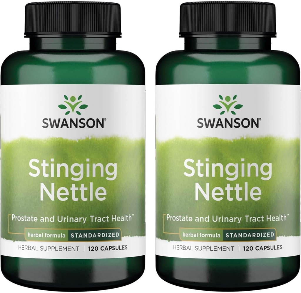 Swanson Sting Nettles - Integratore Erborisdizionale Salute e Tratto urinario Supporto - Formula Naturale Sostegno Respiratorio Salute & Fluid Balance - (120 capsule) (2 Confezione)