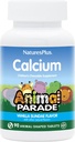 NaturesPlus Parade animale Calcium, Vanilla Sundae Flavor - 90 comprimés à croquer en forme d'animal - Paquet de 2 - Promotion des os sains - Vegan, sans gluten - 180 portions totales