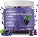 Glucosamine Chondroïtine Gummies sans sucre,Extra Strength 1500mg Glucosamine avec MSM & Turmeric, Suppléments de soutien jumelés pour les hommes et les femmes, pour la flexibilité articulaire et la santé des os, 90 Comte V01