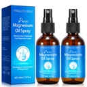 Spruzzo di magnesio, spray ad olio di magnesio puro per i piedi, ingrediente naturale in bottiglia di vetro, facile da assorbire e utilizzare 2Pack