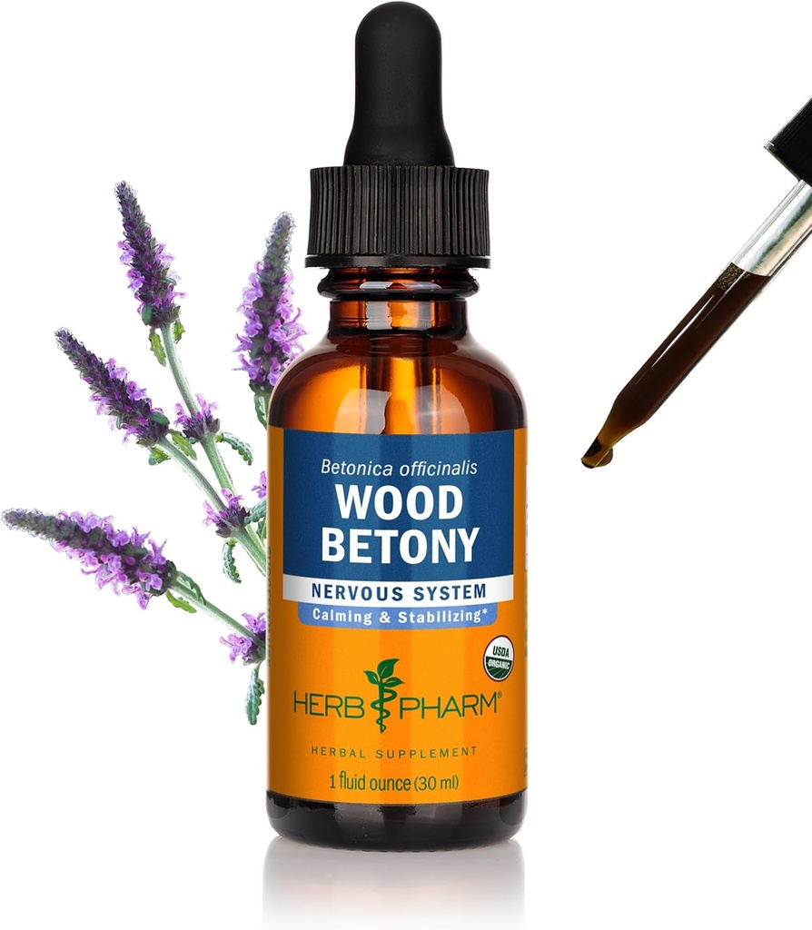 Kräuter Pharm Certified Organic Wood Betony Liquid Extract - 1 Unze (DWOOD01)