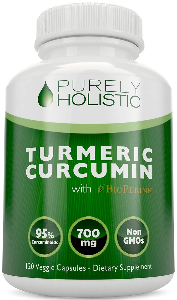 Curcumina di curcuma con BioPerine - 120 capsule vegane - 700mg di tumerico per capsula - con estratto di pepe nero 95% Curcuminoidi
