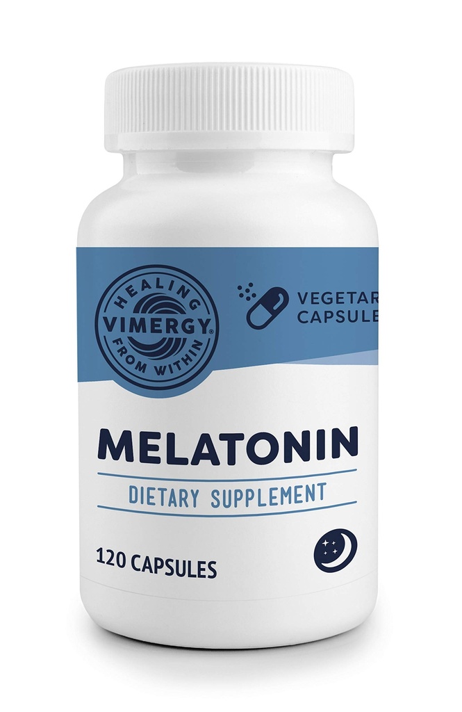 Vimergy Melatonin - Natürliche Schlafhilfe - Schlafergänzung - hilft Ihnen, schneller einzuschlafen und länger einzuschlafen - Nicht-GVO, glutenfrei, koscher, sojafrei, vegan, Paleo (120 Zählungen)