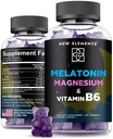 Nuovi elementi Melatonin Gummies 10mg con Magnesio Glycinate & Vitamina B6 | Supporto per il sonno, Rilassamento & Stress Rilievo | Non OGM, Gluten-Free | Grande aroma naturale di uva