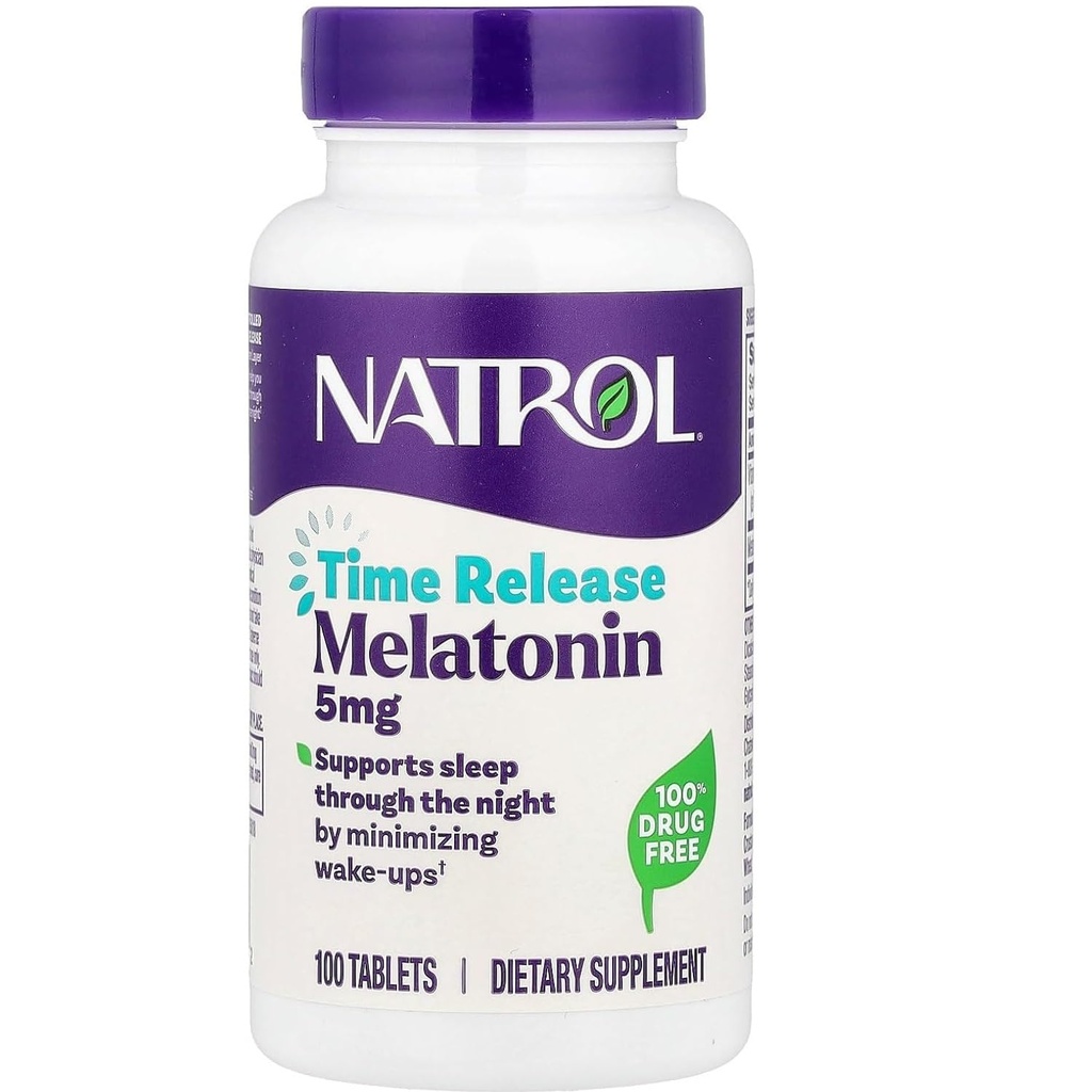 Natrol Melatonine Temps de libération 5mg Comprimés 100 ea (emballages de 4)