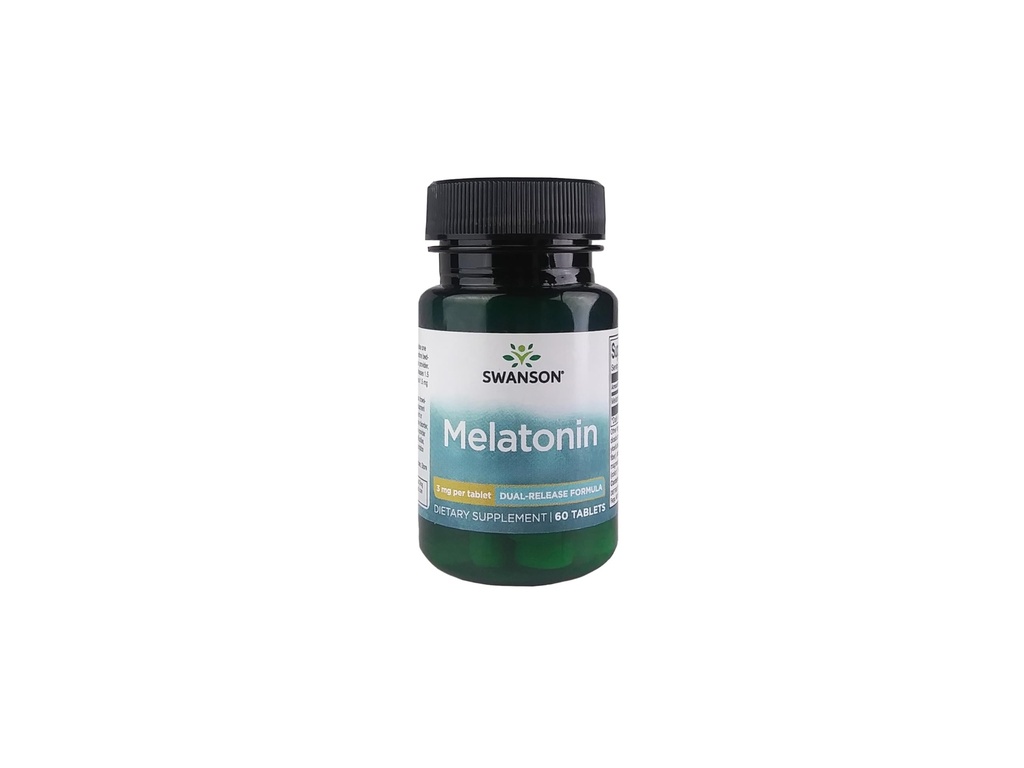 Swanson Melatonin - Supplément naturel favorisant le repos et le maintien du sommeil - Formule de mieux-être appuyant un horaire de sommeil normal et naturel - (60 comprimés, 3 mg chacun)