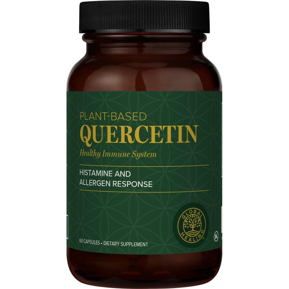 Global Healing Center Quercetin 250 mg Ergänzung zum Immunsystem zu unterstützen, beinhaltet QuerceFIT ohne Bromelain & Zink (60 Kapseln)