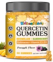 Quercetin mit Bromelain-Gummien für Kinder & Erwachsene - Immun- & Saisonale Wellness-Unterstützung, 800mg Quercetin-Gummien mit Bromelain, Zink, Elderberry, Vitamin C & D3 - Sugar Free, Ananas Flavor, 60 Ct