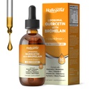 Liposomal Quercetin mit Bromelain Liquid Drops, 8 in 1 Organic Quercetin 1000mg Ergänzungen mit Bromelain 500mg, Vitamin C, D3, Zink, Elderberry, Kurkuma für Immunität & Respiratorische Gesundheit, 2 Fl Oz