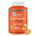 Qunol Turmeric et Gingembre avec Gummies de poivre noir, supplément curcumin curcumin curcumin curcumin curcumin curcumin curcumin curcuma, Gummy de soutien de santé mixte, 90ct Gummies