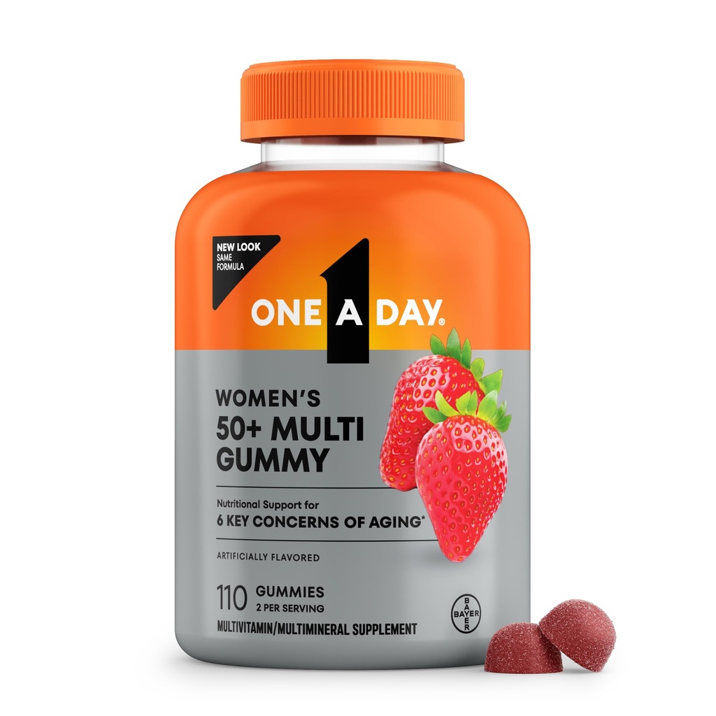 Un giorno Multivitaminico per le donne 50 e oltre, Multivitaminico femminile 50 più per il supporto immunitario, Eye Health & Healthy Brain Function, Vitamine per le donne 50 più, 110 Ct (Packaging May Vary)
