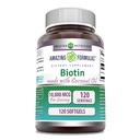 Erstaunliche Formeln Biotin mit extra Virgin Organic Coconut Oil Supplement | 10000 Mcg | 120 Softgels | Non-GMO | Gluten-Free | Made in USA
