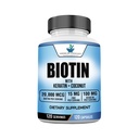 American Standard Suppléments Biotin 20 000mcg avec kératine, poudre de noix de coco et zinc, supplément Biotin pour les femmes et les hommes, 120 capsules de légumes, 120 jours d'approvisionnement