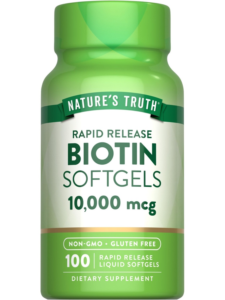 Nature's Truth Biotin 10.000mcg | Rapid Release Softgels | 100 Count | Non-GMO & Gluten Kostenlose Ergänzung