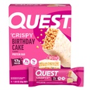 Quest Nutrition Crispy Birthday Cake Protein Bar, 17g Protein, 1g Sugar, 2g Carbs Net, Gluten Free Protein Snack, Keto Friendly, 4 Count