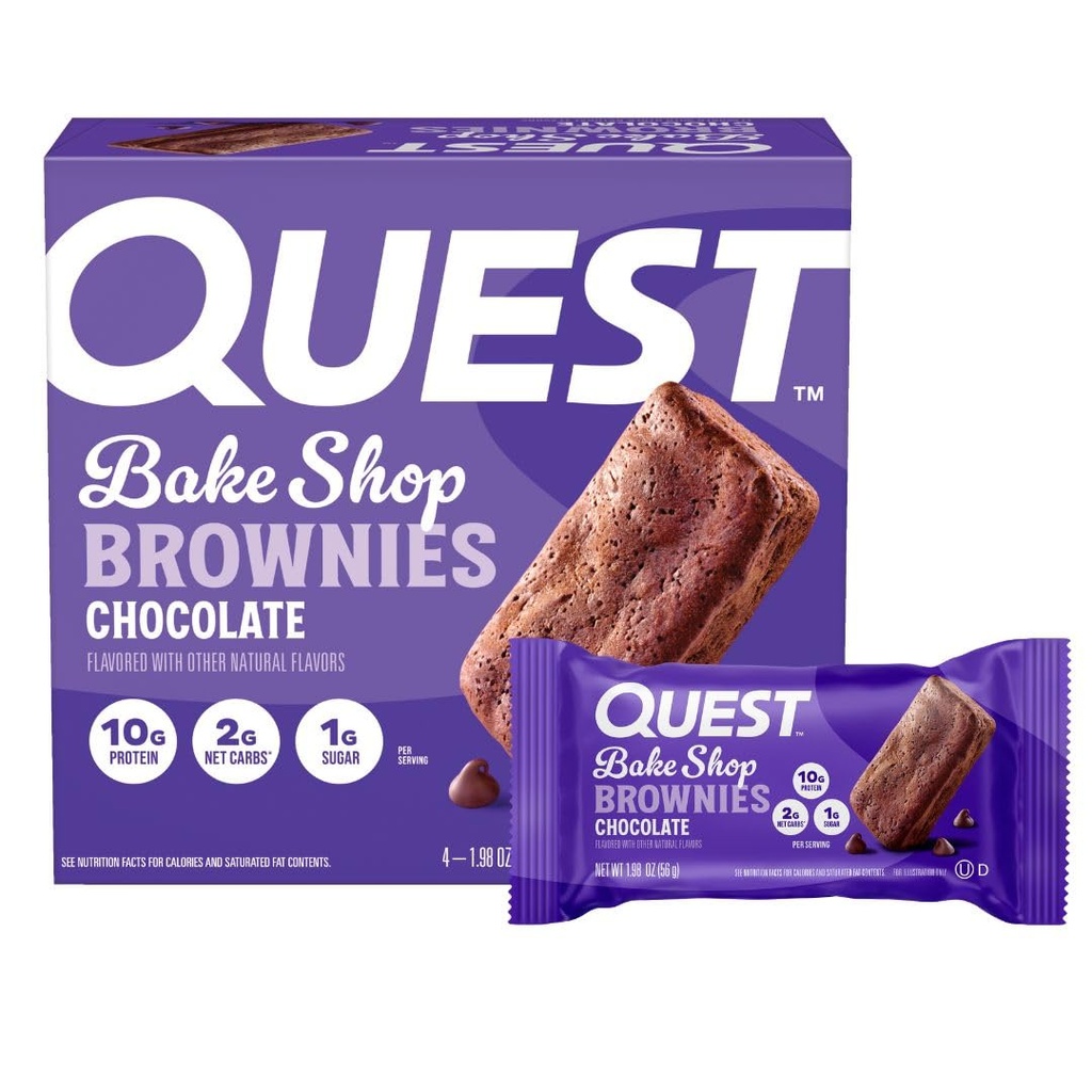 Quest Nutrition Bake Shop, Schokolade Brownies, 10g Protein, 2g Net Carbs, 1g Zucker, 4 Zähler