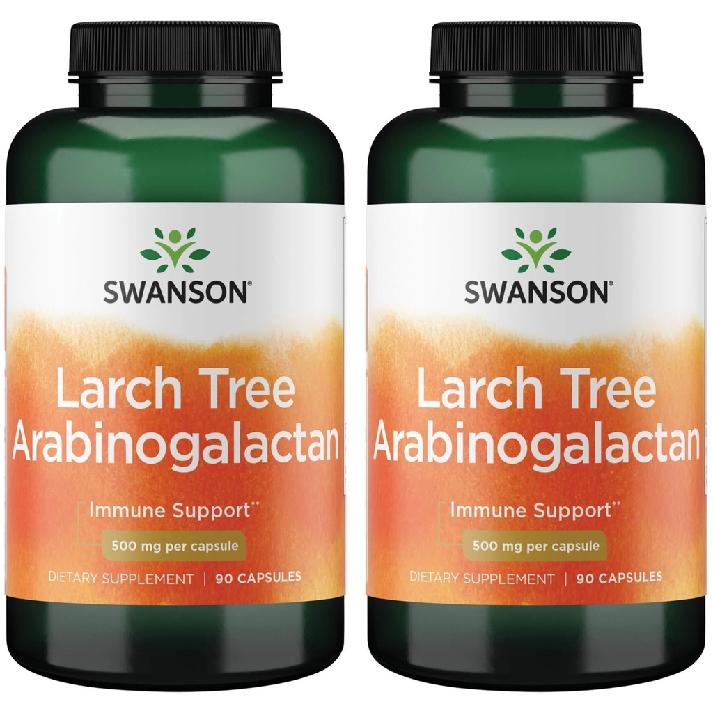 Swanson Larch Tree Arabinogalactan 500 mg 90 Caps (2 Confezione)