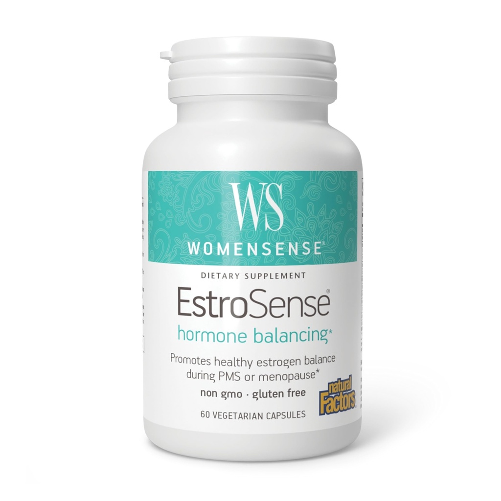 WomenSense EstroSense von natürlichen Faktoren, natürliche Ergänzung zu Unterstützung Estrogen und Hormon Balance während PMS oder Menopause, Vegan, Non-GMO, 60 Kapseln