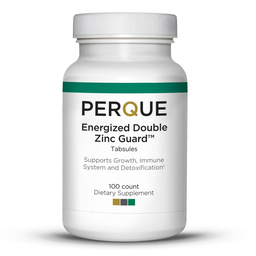 PERQUE Energized Double Zinc Guard 100 Tabs – Dual-Form Zink-Ergänzung mit Picolinat & Citrat – Unterstützt Immun-, Haut- und Zellgesundheit – High-Absorption, Non-GMO, Glutenfreie Formel – 100ct
