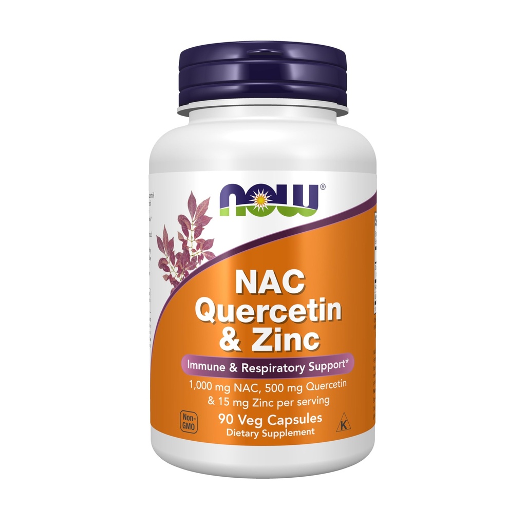 Jetzt Nahrungsergänzungsmittel, NAC Quercetin und Zink, Immun- und Atmungsunterstützung*, 1000 mg NAC, 500 mg Quercetin, 15 mg Zink, 90 Veg Kapseln