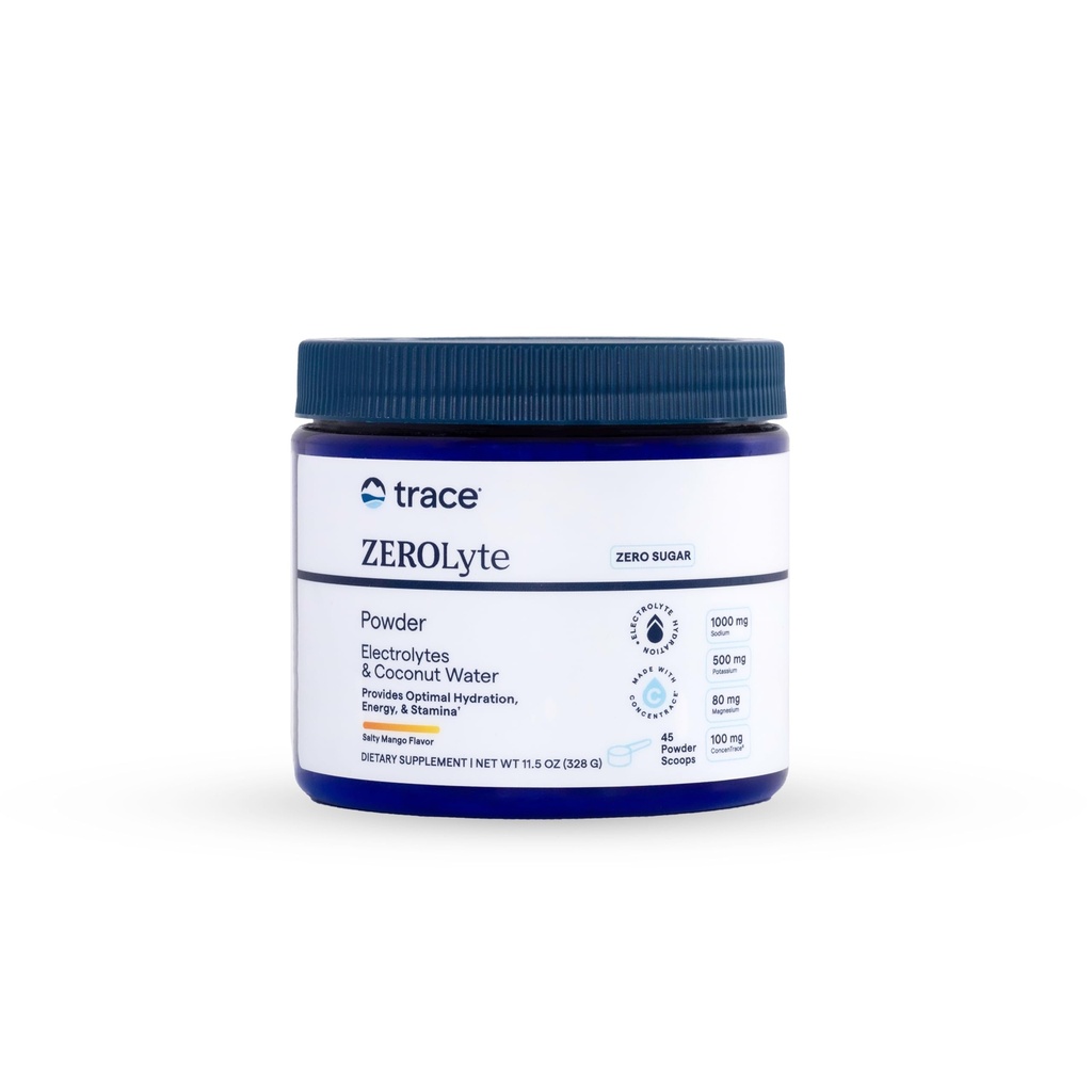 Trace Minerals ZeroLyte Canister - Natrium & Elektrolyt Replenishment - Energy & Hydration Support Drink Powder - Nerve & Muscle Function Support - Salty Mango (45 Portionen)