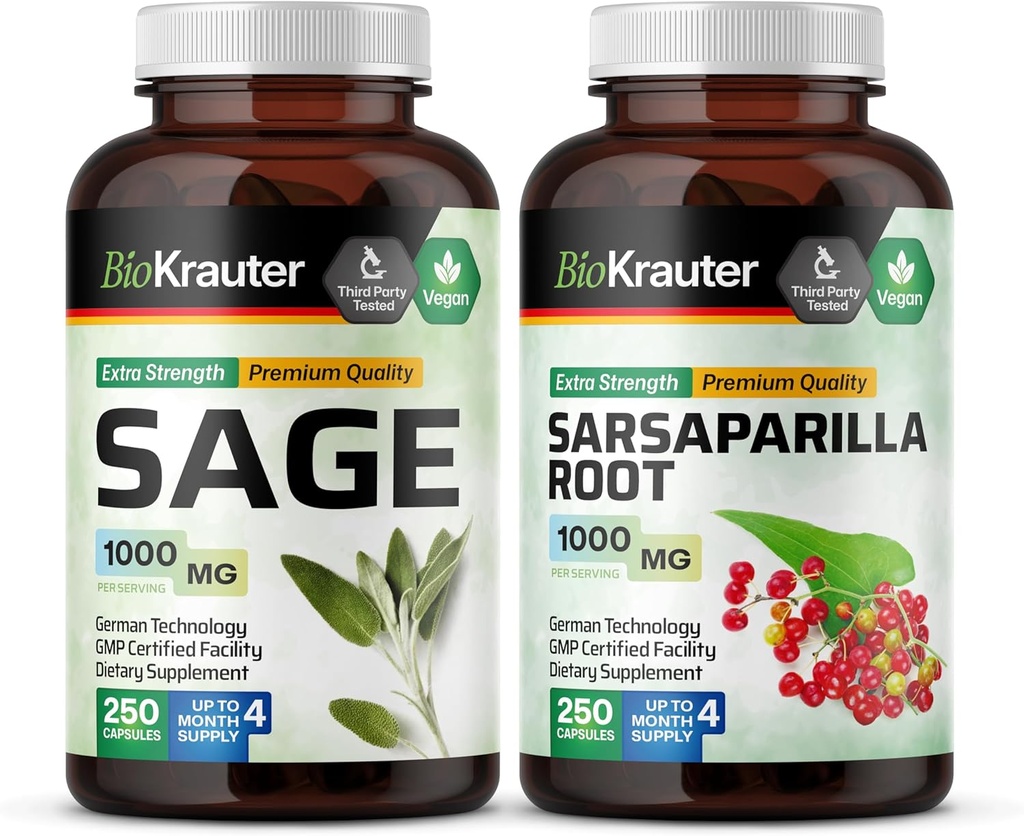 BIO KRAUTER Sage 250 Kapseln & Sarsaparilla 250 Kapseln