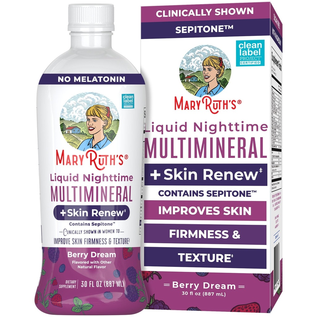 MaryRuth liquide de nuit liquide multiminérale + peau de renouvellement.Cliniquement montré chez les femmes pour réduire la ride fine et améliorer la fermeté de la peau.