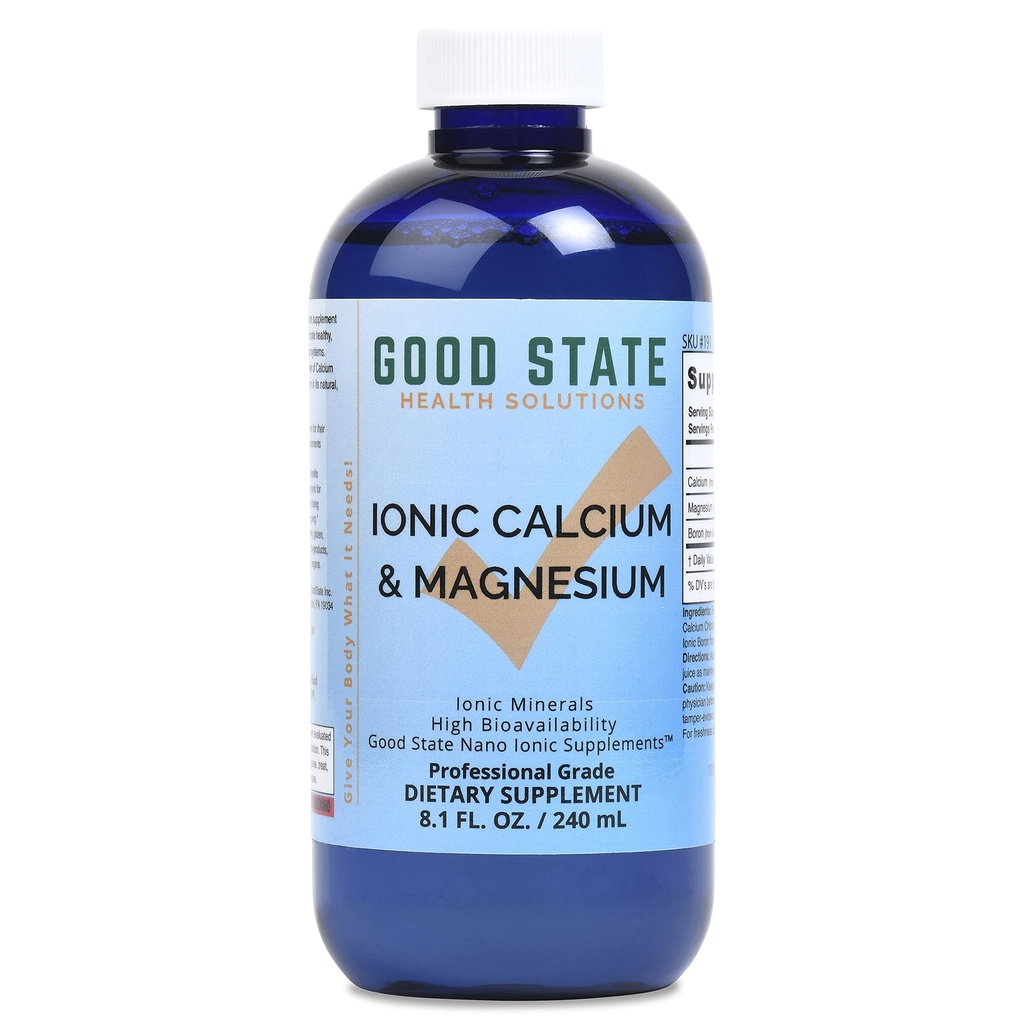 Calcio Ionica Liquido di Buon Stato e Magnesio (72 mg di calcio elementare, 63 mg di magnesio elementare, 500 mcg boro elementale - 8 fl oz)