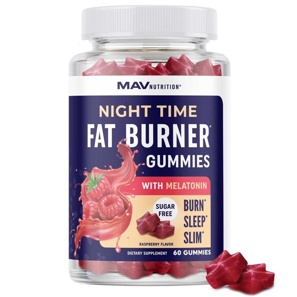 Nuit Fat Burner Gummies avec Melatonin pour le sommeil et la perte de poids Soutien de la faim et le métabolisme Booster, Shred Belly Fat pendant que vous dormez