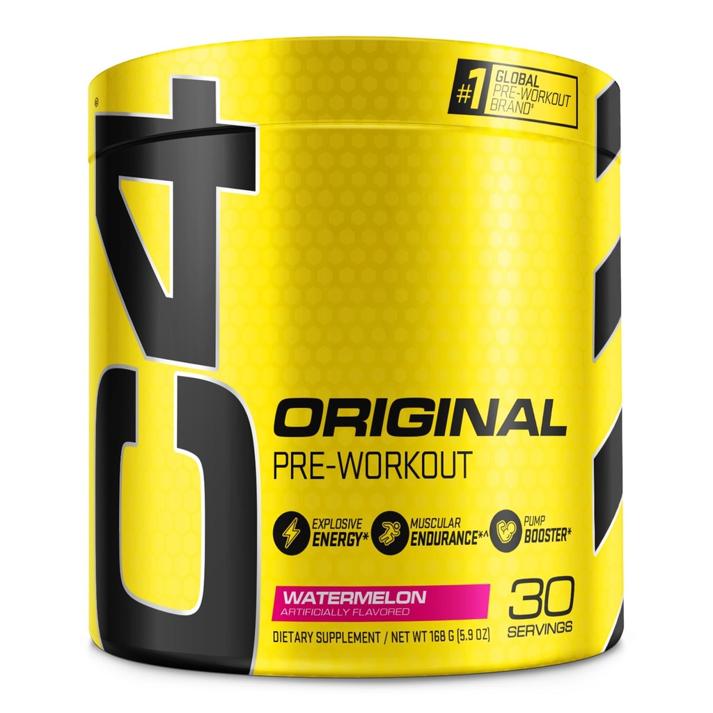 C4 Originale Pre Workout Polvere Watermelon Zucchero Free Preworkout Energy Supplemento per Uomo & Donne 150mg Caffeina + Beta Alanina + Creatina 30 Serve