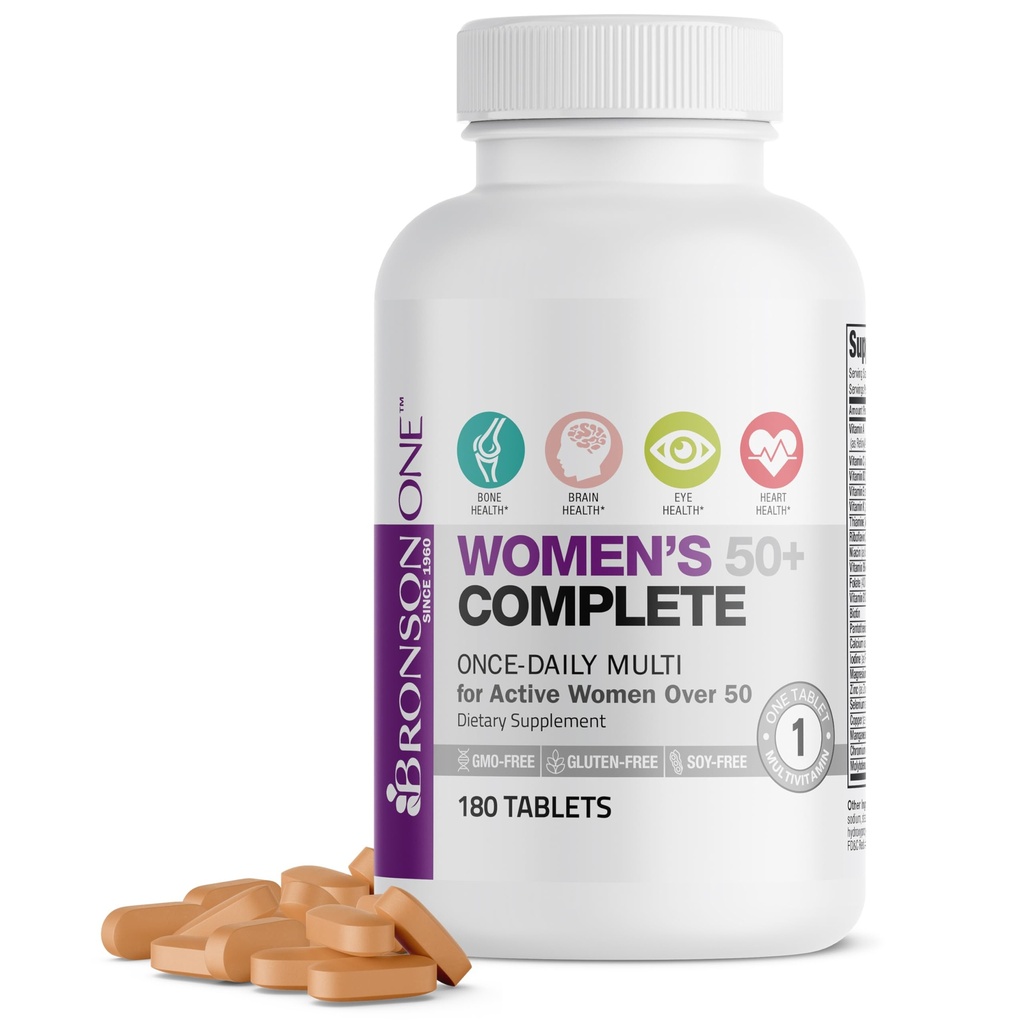 Bronson ONE Daily Women’s 50+ Multivitamin Multimineral, 180 compresse