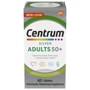 Centrum Silver Multivitamin per Adulti 50 Plus, Multivitaminico/Multiminerale Supplemento con Vitamina D3, B Vitamine, Calcio e Antiossidanti, Gluten Free, Non OGM Ingredienti - 80 Conte
