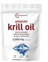 Micro Ingredients Antarctic Krill Oil Supplement, 2,000mg Per Serving, 120 Softgels, Triple Strength, Rich in Omega-3s EPA, DHA & Natural Astaxanthin, Supports Immune System & Brain Health