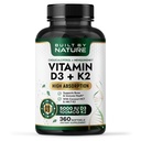 Costruito con Vitamina D3 K2 5000 IU + 100 mcg MK-7 - Extra Forza, Alta Assorbimento - Bone, Cuore e Supporto Immune - Coconut MCT Oil - Non-GMO – Alimentazione 1 Anno - 360 Softgels