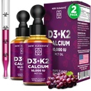 Nouveaux éléments [2 Pack] Vitamine liquide D3 K2 gouttes avec du calcium pour les adultes.