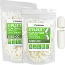 XPRS Nutra Vegan Größe 00 Getrennte Kapseln - 100 Count Premium Leer Kapseln Getrennt in Taschen - 00 Pillen Leer für DIY Ergänzung Füllung (Weiß)