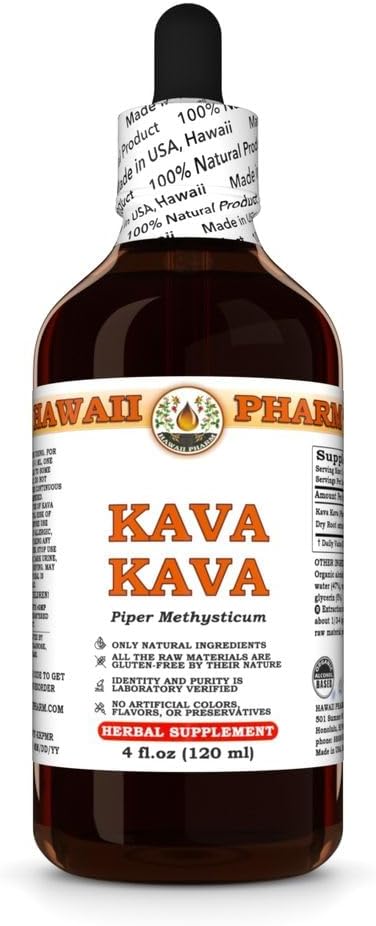 Kava Kava (Piper Methysticum) Teinture d'extrait liquide 4 Oz (120ml)