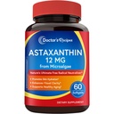 Medico Ricette Astaxantina 12 mg, da fresco Premium Microalgae, massima resistenza, senza glutine, non OGM, Supporta pelle, occhio, Bone & Immune System Health, 60 Softgels