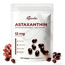 Astaxanthin Supplement 12mg Softgels, Natürliches Astaxanthin aus Microalgae mit MCT-Öl zur Absorption, Leistungsstarke Antioxidante Unterstützung für Hautaugen Herz Gelenkgesundheit, Non-GMO Glutenfrei, 120 Softgels