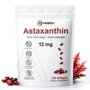 Premium Astaxanthin 12mg Antiossidante Supplemento con vitamina E – 120 Softgels, 4 mesi di alimentazione, Microalgae Sorgente, Supporta la pelle, Eye & Joint Health, Non-GMO, Gluten & Soy Free