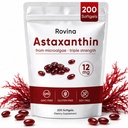 ROVINA Astaxanthin 12mg Softgels, Antioxidante Ergänzung unterstützt Augen-, Haut-, Immun-, Gelenk-, Innenzirkulation, Non-GMO & Glutenfrei - 200 Softgels