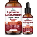 Astaxanthin Supplement 12mg Flüssigkeitstropfen, Advanced 10-in-1 Astaxanthin Antioxidans aus Frischem Mikroalgen Quelle w. Mct Öl Lycopene Getreide Seed Turmeric Vitamin E für Augen Immun Gelenk Haut Gesundheit